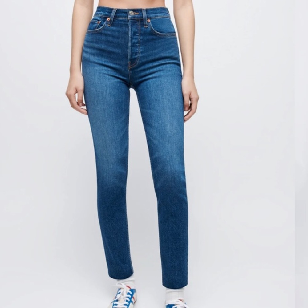 Re/Done Extra Stretch High Rise Ankle Crop Jeans